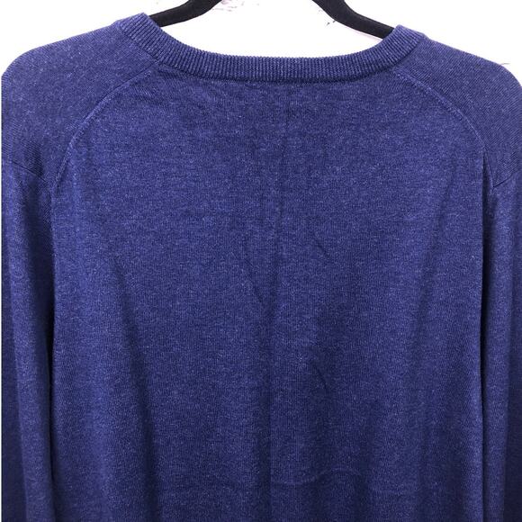 Brooks Brothers 346 Supima Cotton Preppy V-Neck Long Sleeve Blue Sweater L - Picture 5 of 12